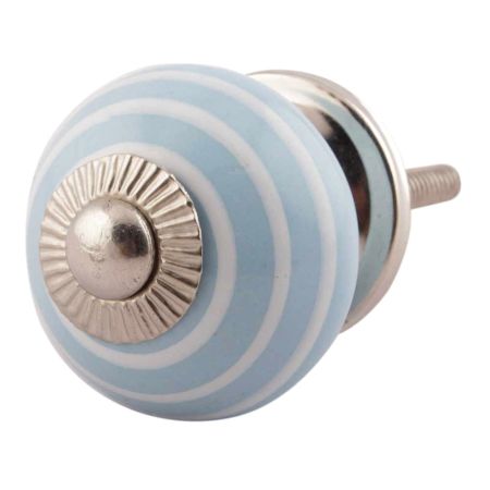 Turquoise Striped Small Ceramic Drawer Knobs Online 